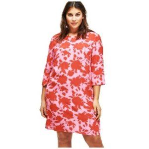 NWT Ellos pink and red floral dress 12